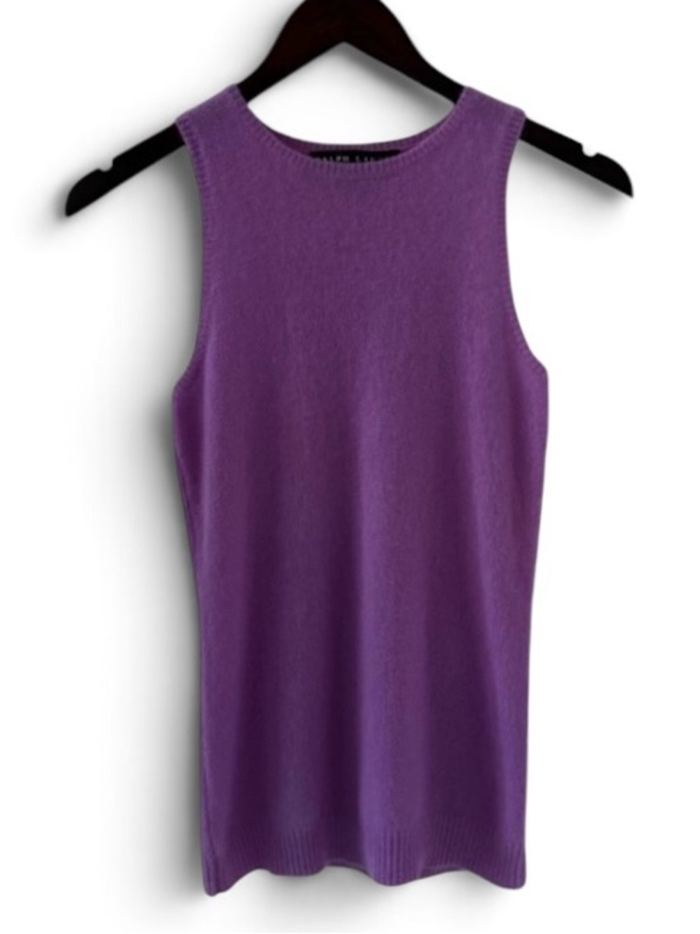 Ralph Lauren Black Label Purple Sleeveless Cashmere Sweater Size Small